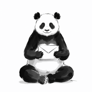 Anda-Atmen Panda mit Umschlag